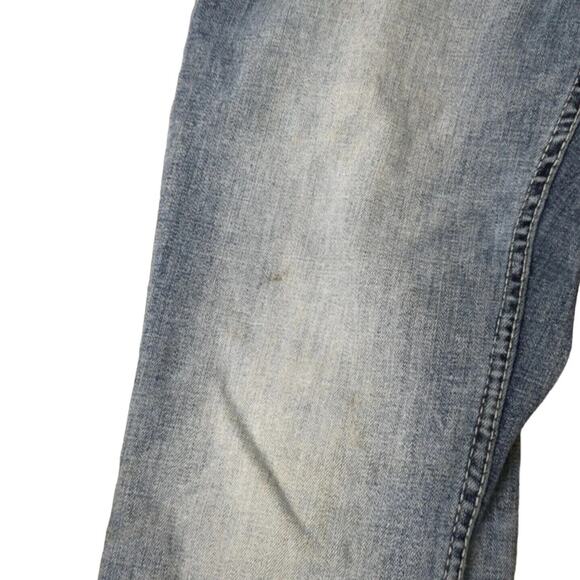 BKE Carter Men’s Bootleg Cotton Stretch Distressed Blue Denim Jeans 28R - Picture 7 of 12